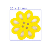 Natuurlijke Gele Houten Bloemknoop - 20x21 mm Knopen KNP00099